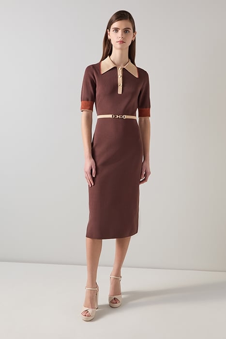 ROSEY CHAIN SHIRT DRESS BROWN 1