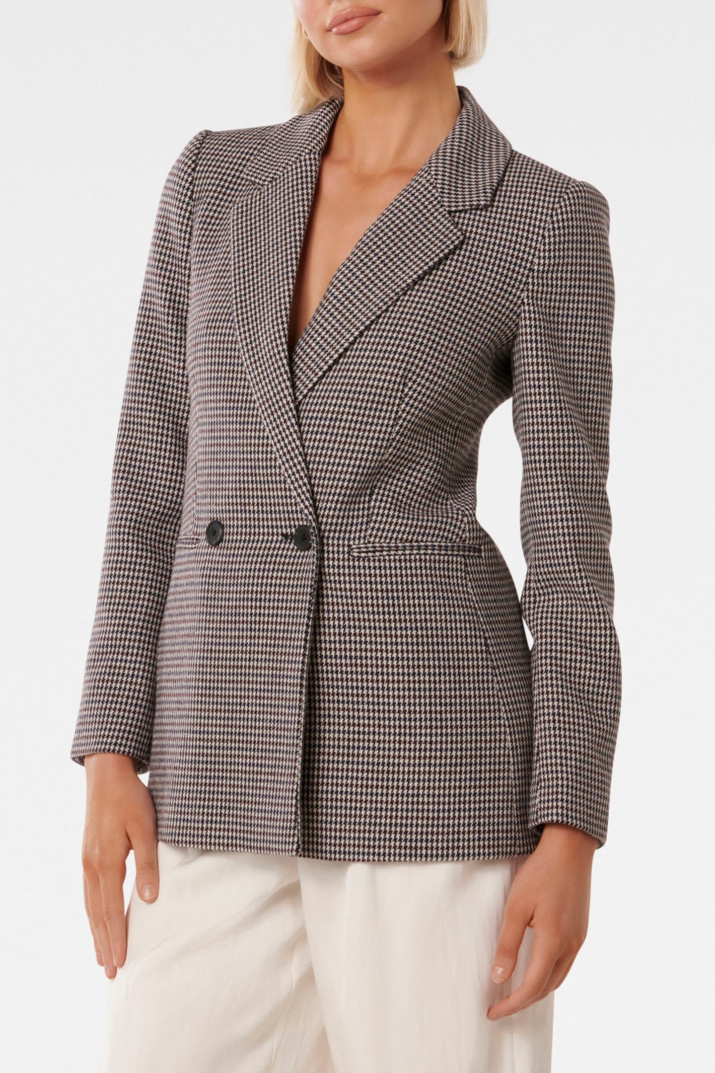 KATE DOUBLE BREASTED BLAZER NAVY/RED CHECK SUIT 1