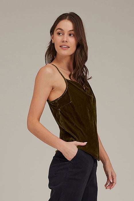 COWL NECK CAMISOLE OLIVE GOLD 3
