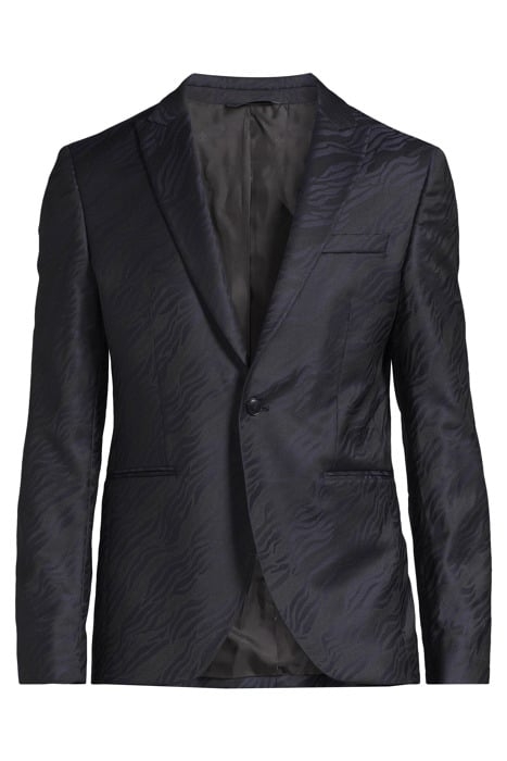 ONE BUTTON PEAK LAPEL JACKET BLACK/BLUE 3