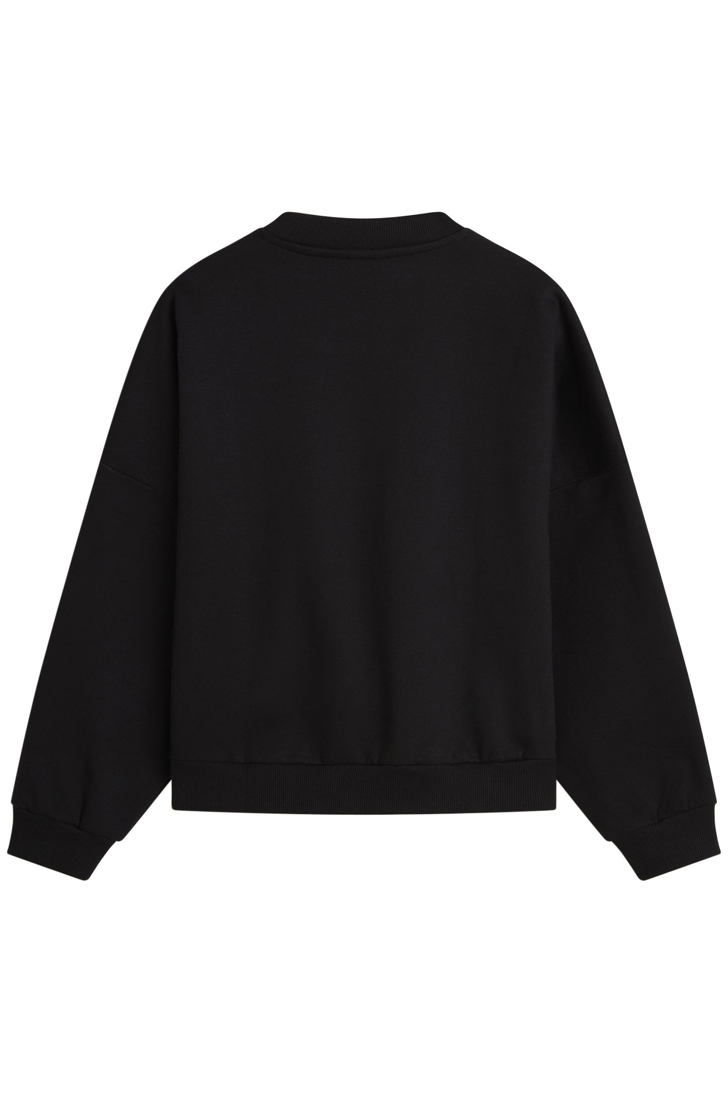 BOUQUET LOOSE CREW FLEECE BLACK 5