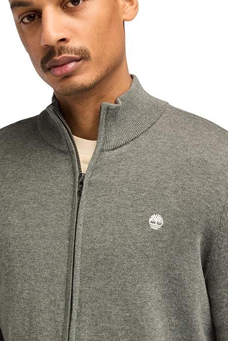 WILLIAMS RIVER COTTON YD FULL ZIP SWEATER DARK GREY HEATHER 5