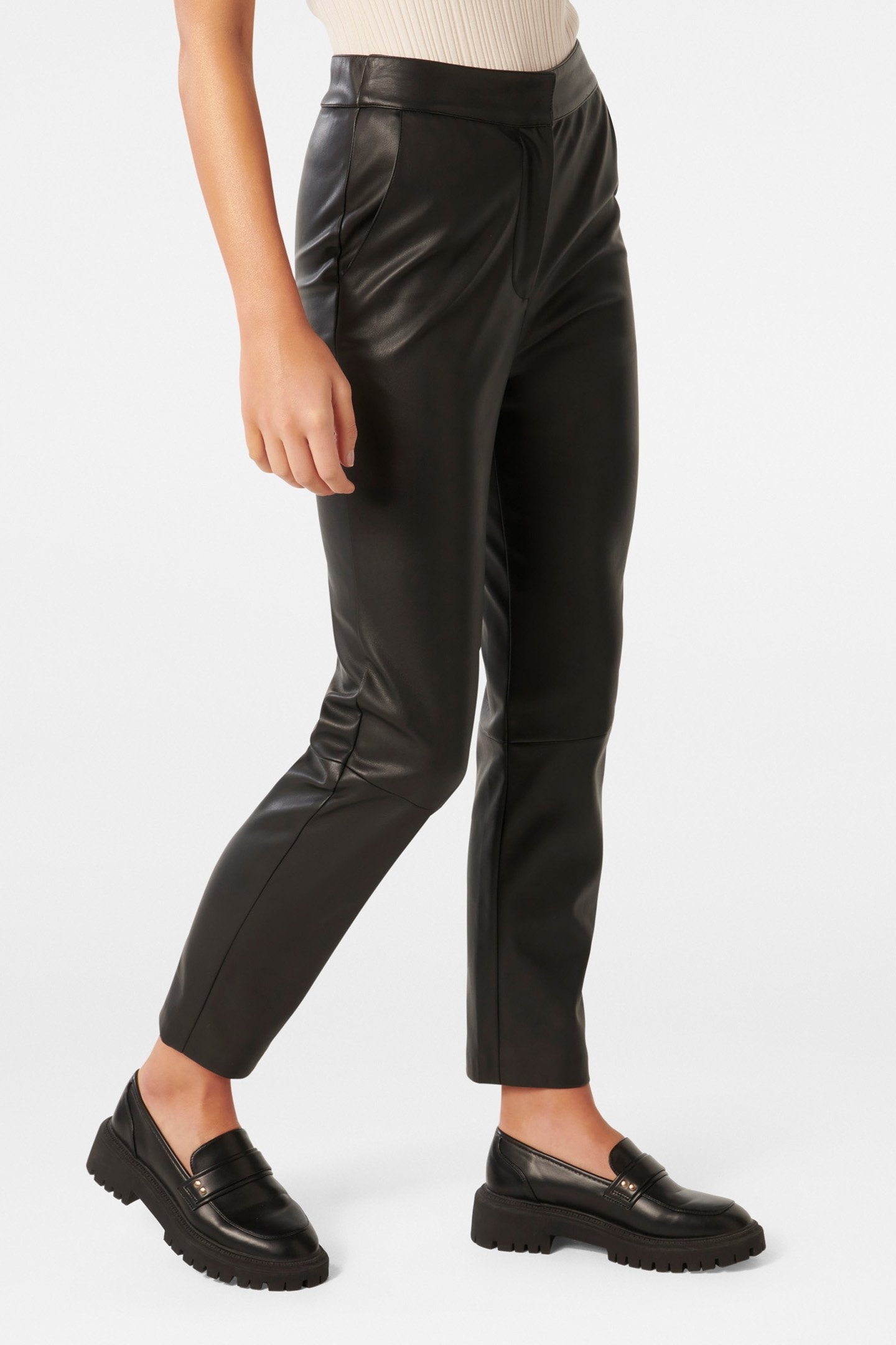 ALEXIS VEGAN LEATHER SLIM LEG PANTS BLACK 5