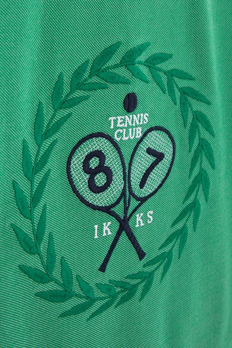 BOYS’ GREEN T-SHIRT WITH VINTAGE RACKET CREST EMBROIDERY 5