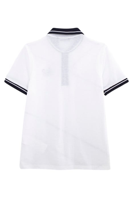 BOY'S WHITE HONEYCOMB POLO SHIRT WITH ZIP COLLAR 2