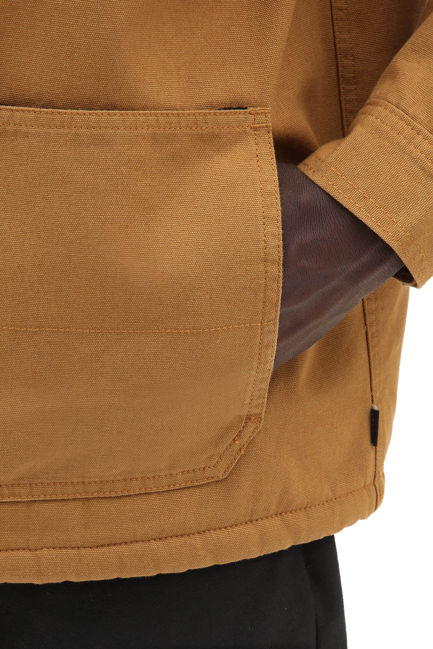 MN DRILL CHORE COAT SHERPA BONE BROWN 8