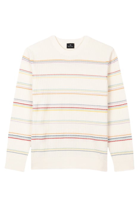 MENS SWEATER CREW NECK OFF WHITE 1