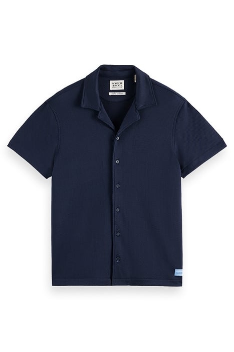 SS POPCORN JERSEY CAMP SHIRT NAVY 1