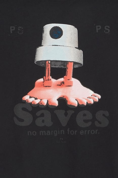 MENS REG FIT T-SHIRT SAVES BLACK 2