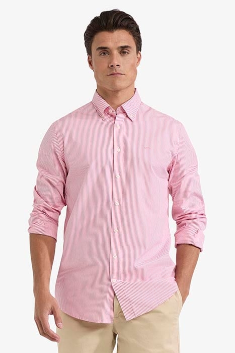 STRIPED POPLIN SHIRT CORAL RED 1