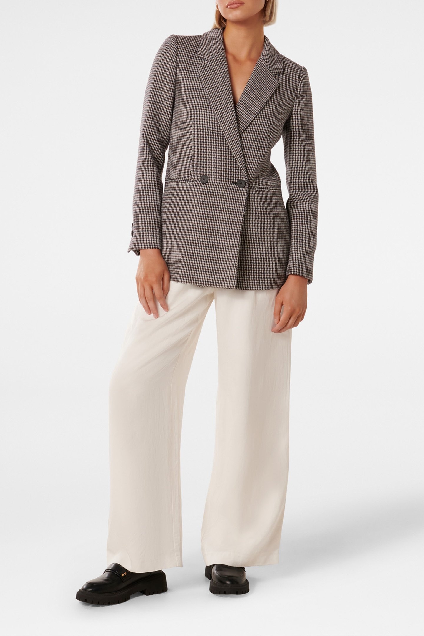 KATE DOUBLE BREASTED BLAZER NAVY/RED CHECK SUIT 3