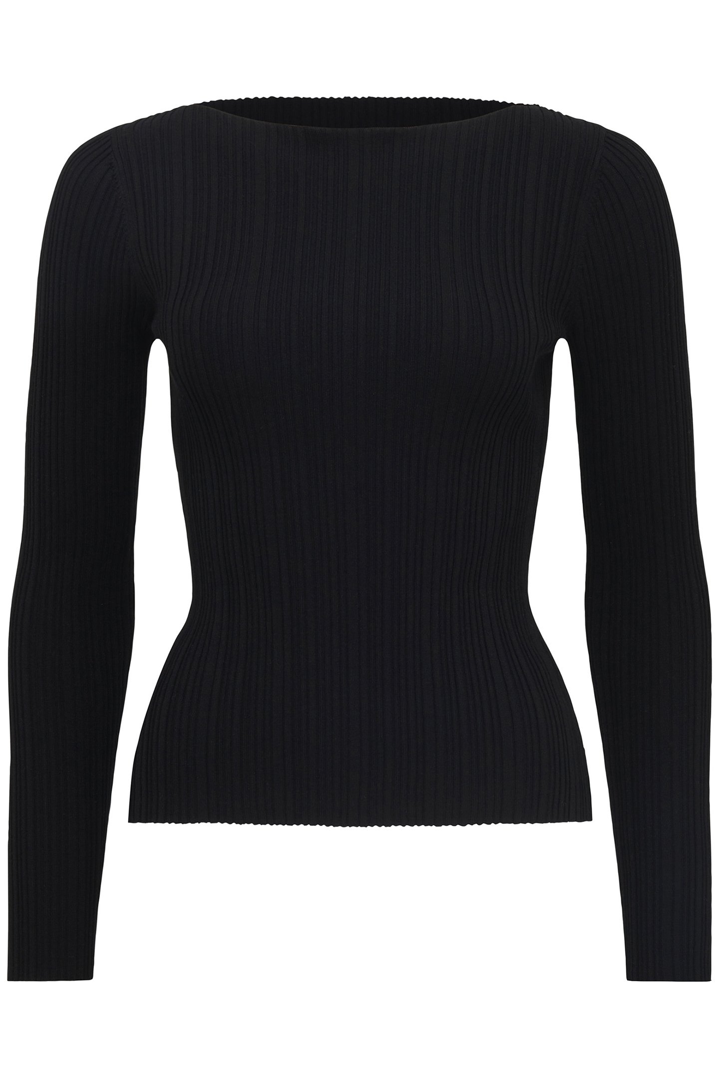 EVIE LONG SLEEVES RIB KNITTED JUMPER BLACK 4