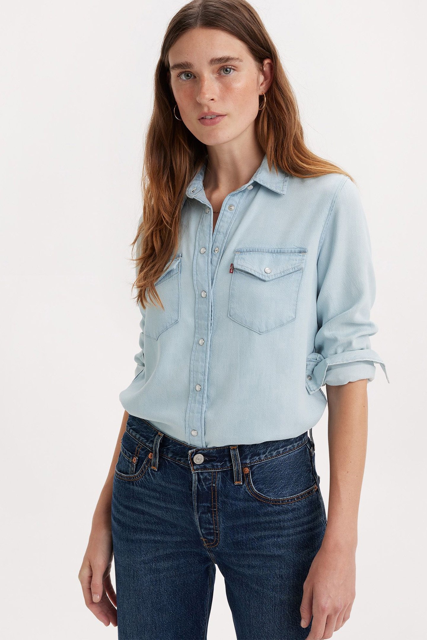 ICONIC WESTERN DENIM SHIRT IN COOL POOLE 4