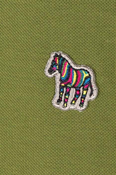 MENS SLIM FIT POLO ZEB BADGE MILITARY GREEN 4