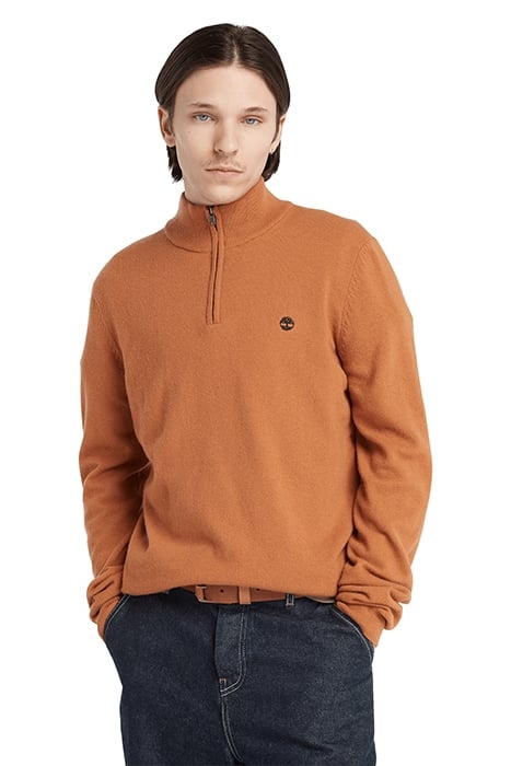 COHAS BROOK MERINO 1/4 ZIP SWEATER ARGAN OIL 5