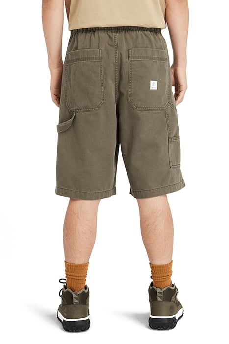 RINDGE WASHED HEAVY TWILL CARPENTER SHORT LEAF GREEN 2