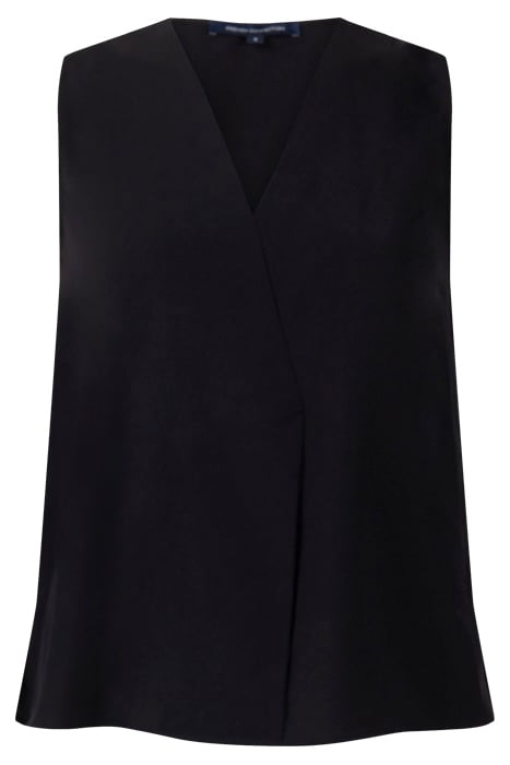 CREPE LGHT SLESS XOVR VNCK TOP BLACK 1