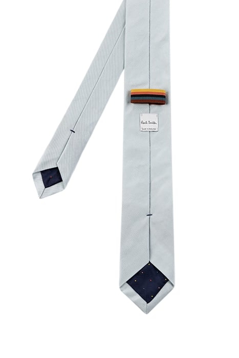 MEN TIE NARROW PLAIN ICE WHITE 2