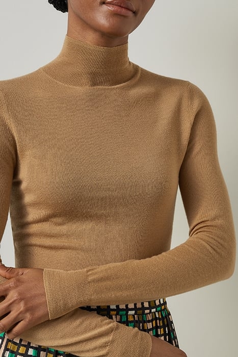 ALLIE ROLL SWEATER CAMEL 5