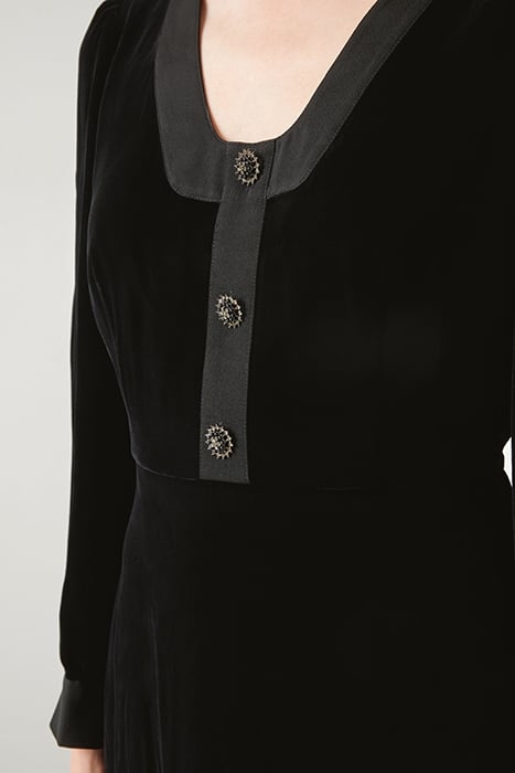CORDELIA VELVET MIDI DRESS BLACK 4