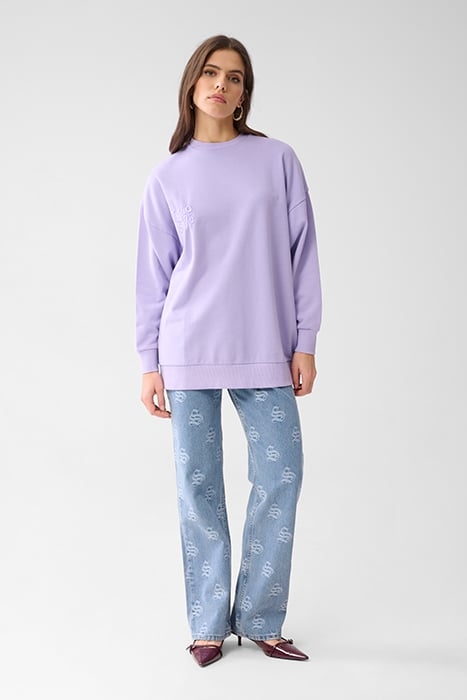 LA-SBWASHED RETRO STUDIO SWEAT LIGHTPURPLE 1