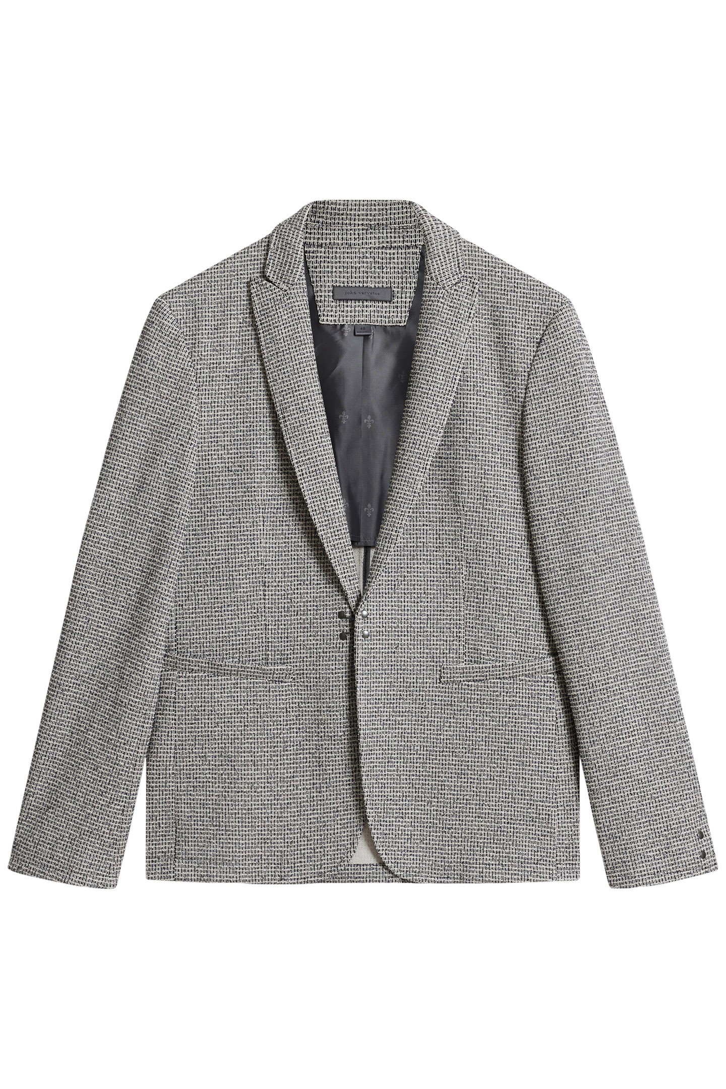 PEAK LAPEL ONE HOOK LYNN JACKET BLACK/WHITE 2