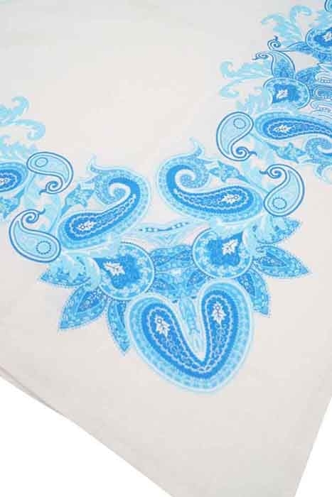 SCARF SANTORINI ECRU, BLUE 2