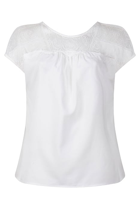 ALEDA CREPE LIGHT LACE V BK TP WHITE 2