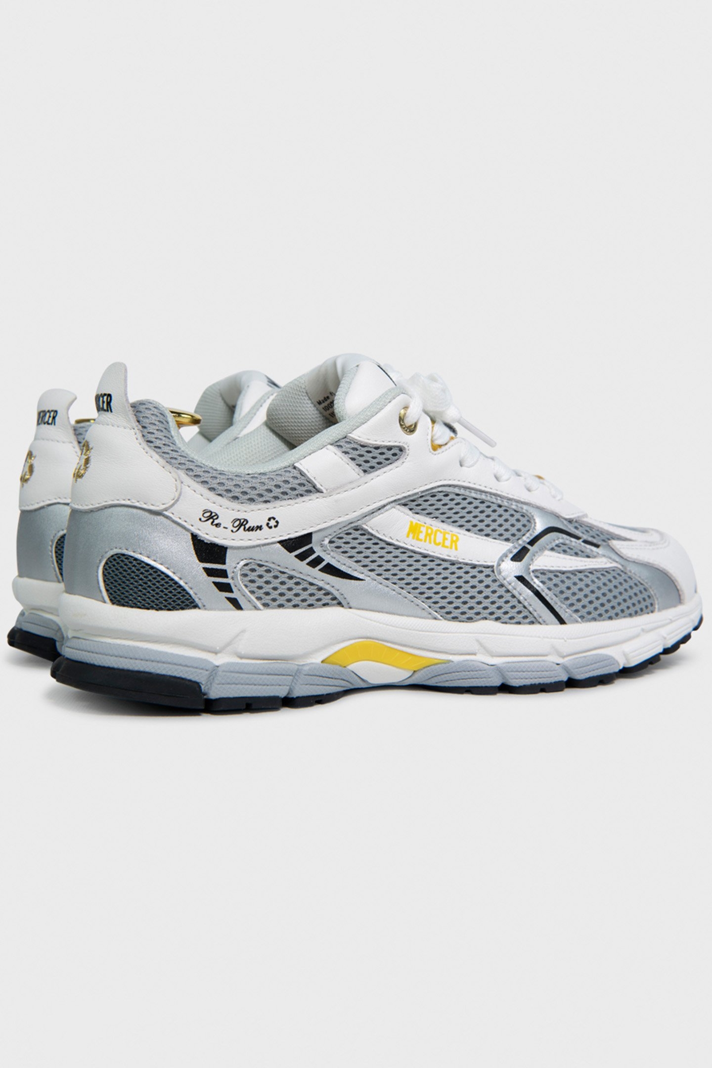 THE RE-RUN - GRS RECYCLED LEATHER WHITE/SILVER 2