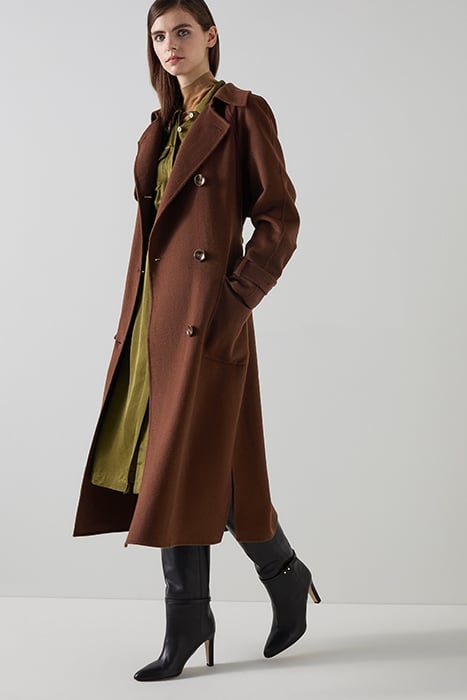 LAWRENCE MIDI TRENCH COAT CHOCOLATE 4