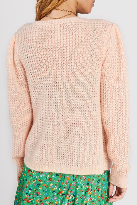 FRESH PINK DECORATIVE KNIT CARDIGAN 2