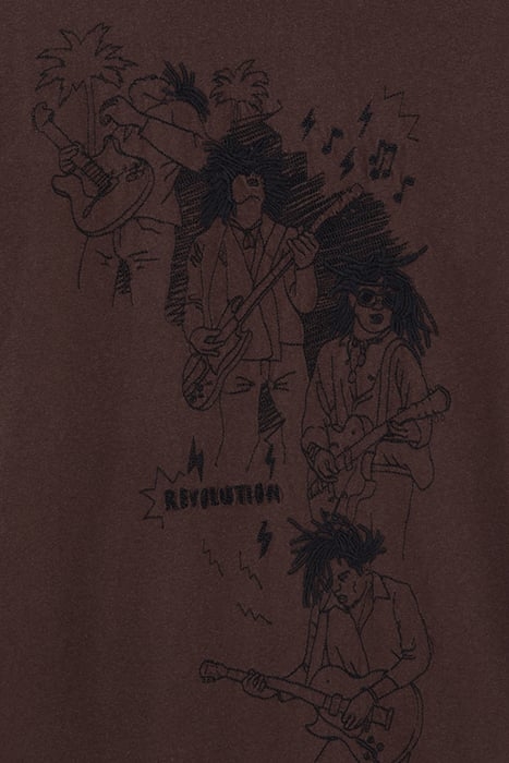 CHOCOLATE T-SHIRT WITH REGGAE EMBROIDERY 7