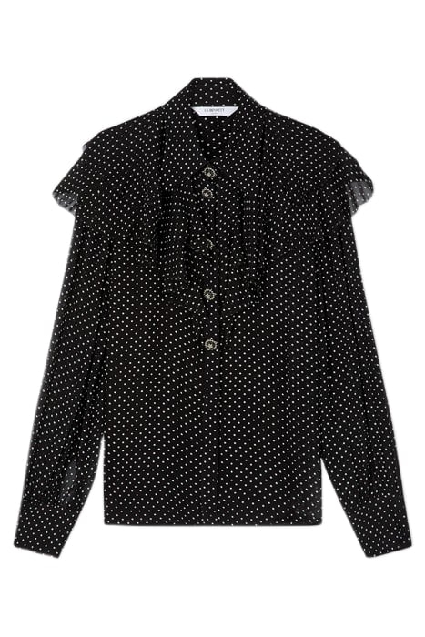 MARGAUX RUFFLE BLOUS BLACK/CREAM 4