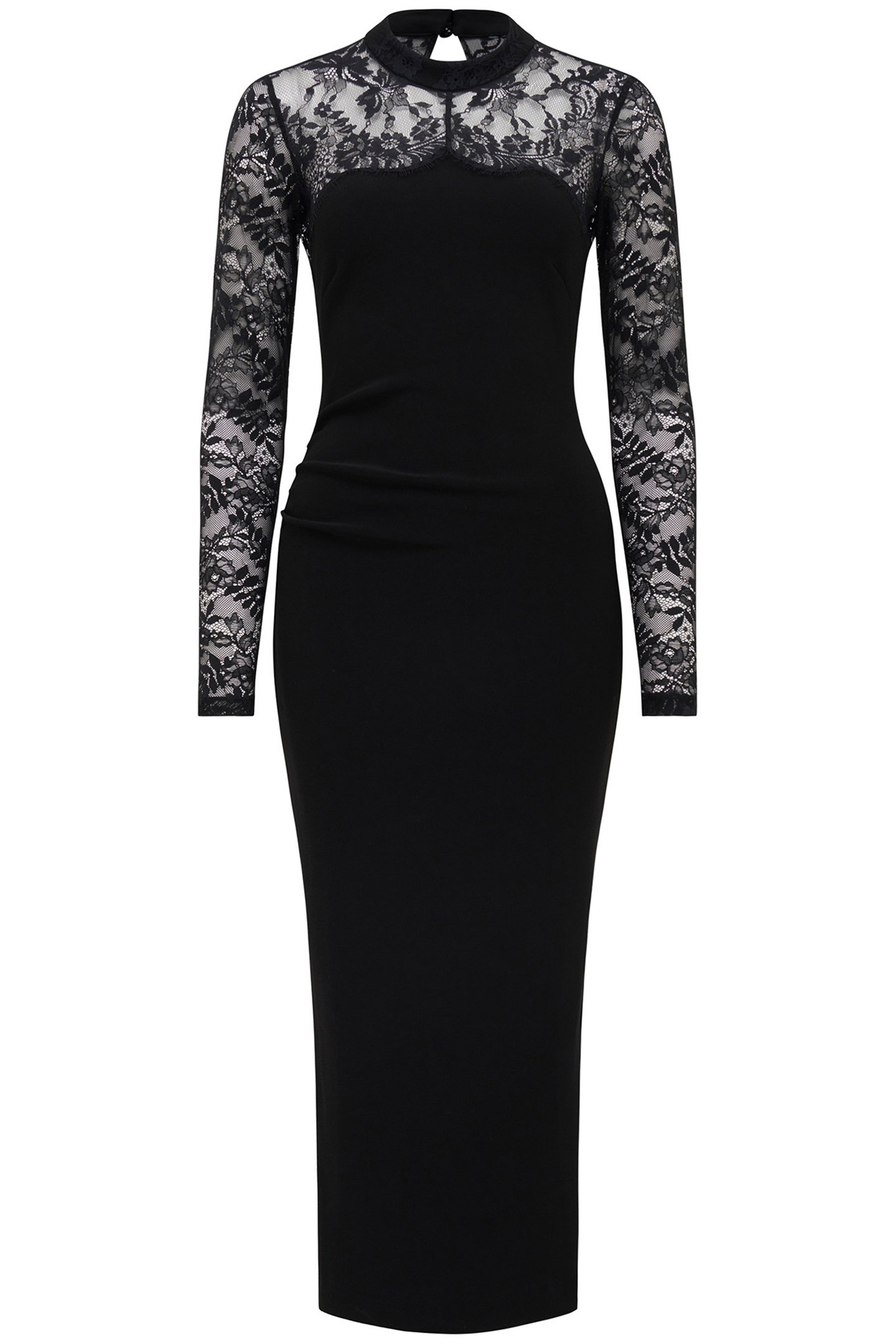 ELORA LONG SLEEVES LACE DRESS BLACK 3