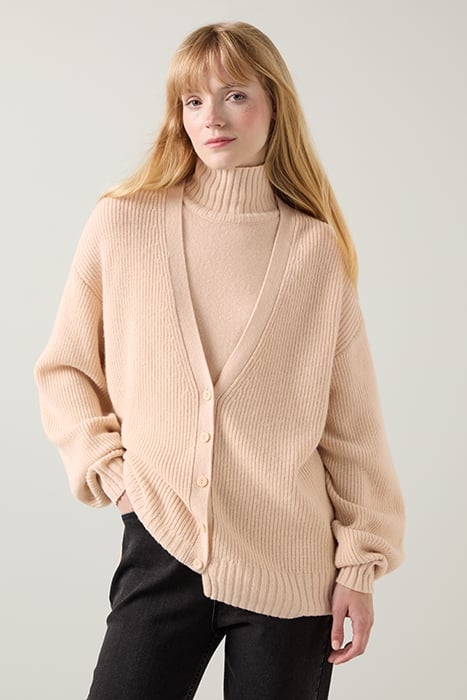 FRANCES RIB CARDIGAN CAMEL 1