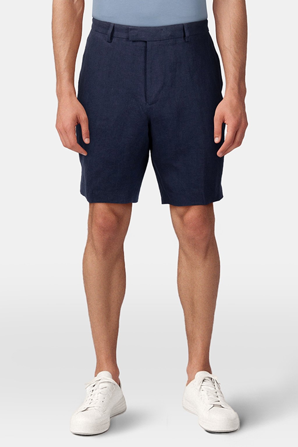 SLIM FIT LINEN SHORT NAVY 1
