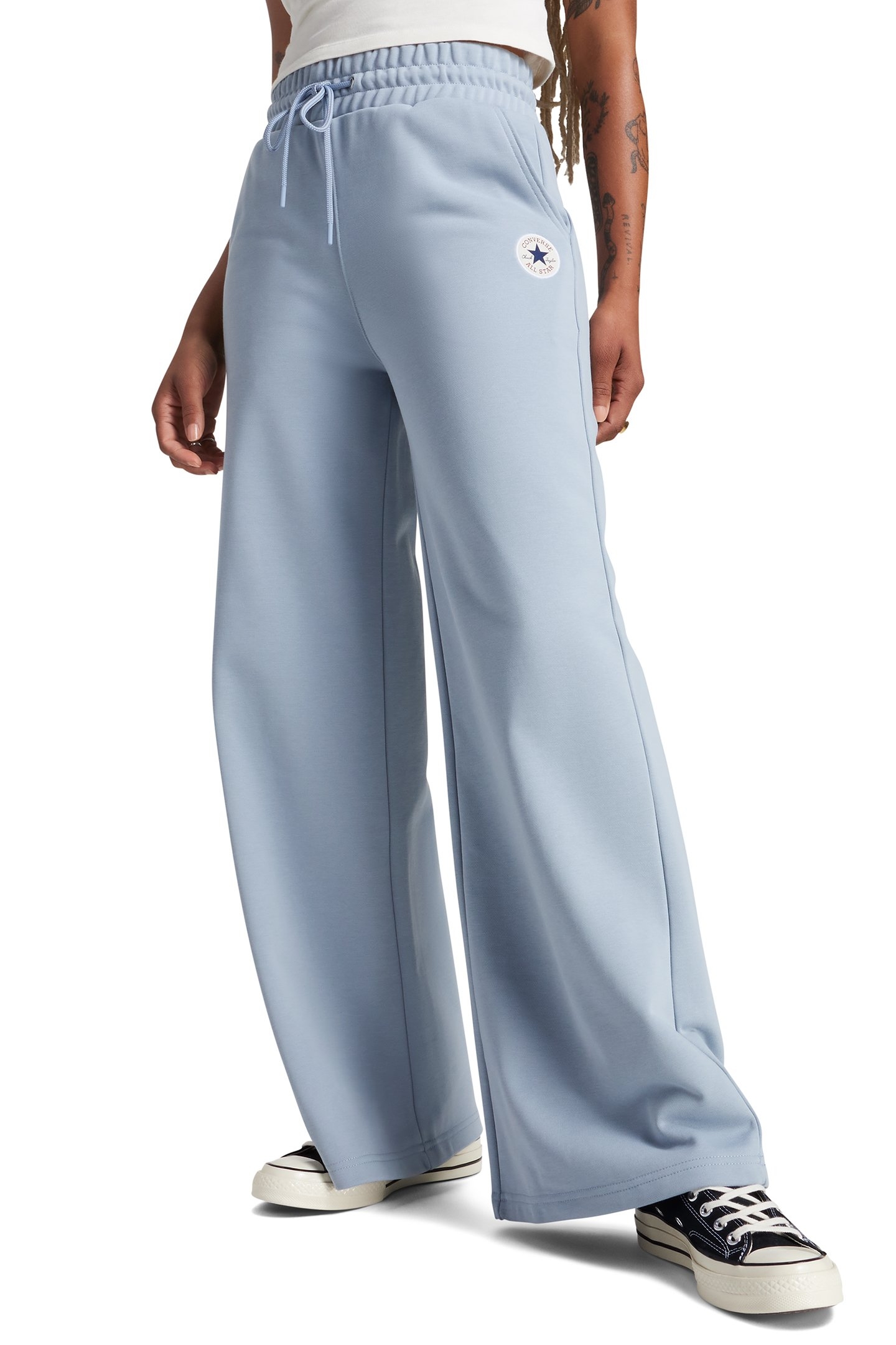 KNIT WIDE LEG PANTS WET STONE 1