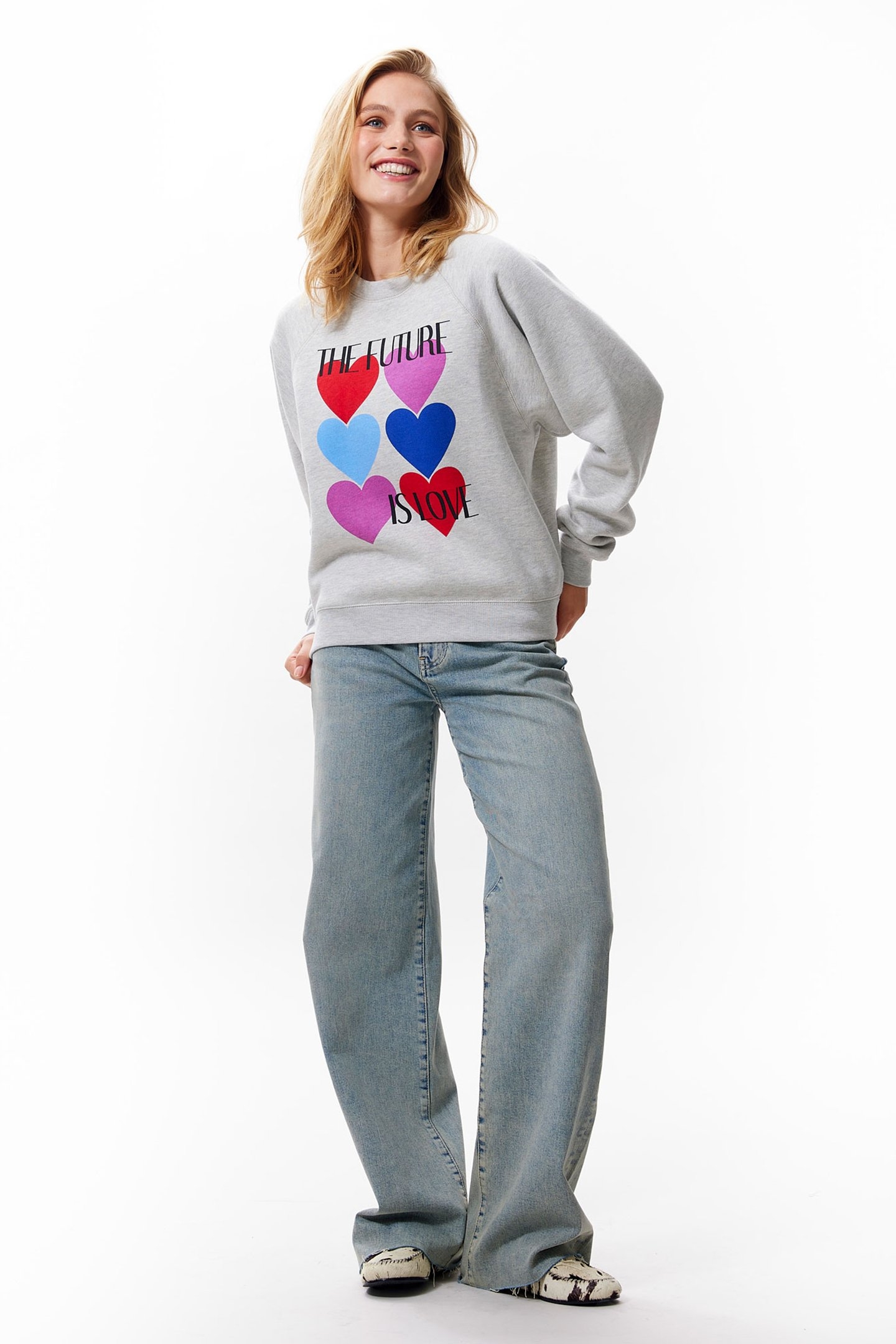 GRAPHIC SWEATER GREY MELANGE 2