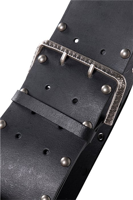 SANNA LEATHER BELT WIDE STUDS BLACK 3