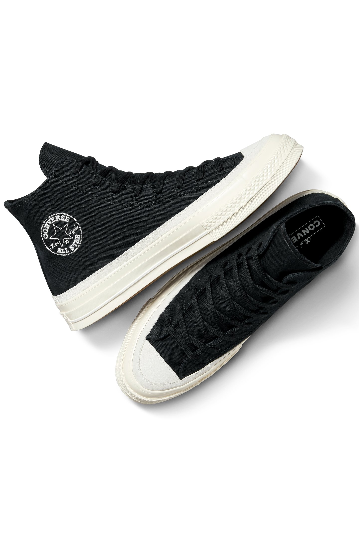 CHUCK 70 CANVAS & SUEDE BLACK/EGRET/NATURAL IVORY 3