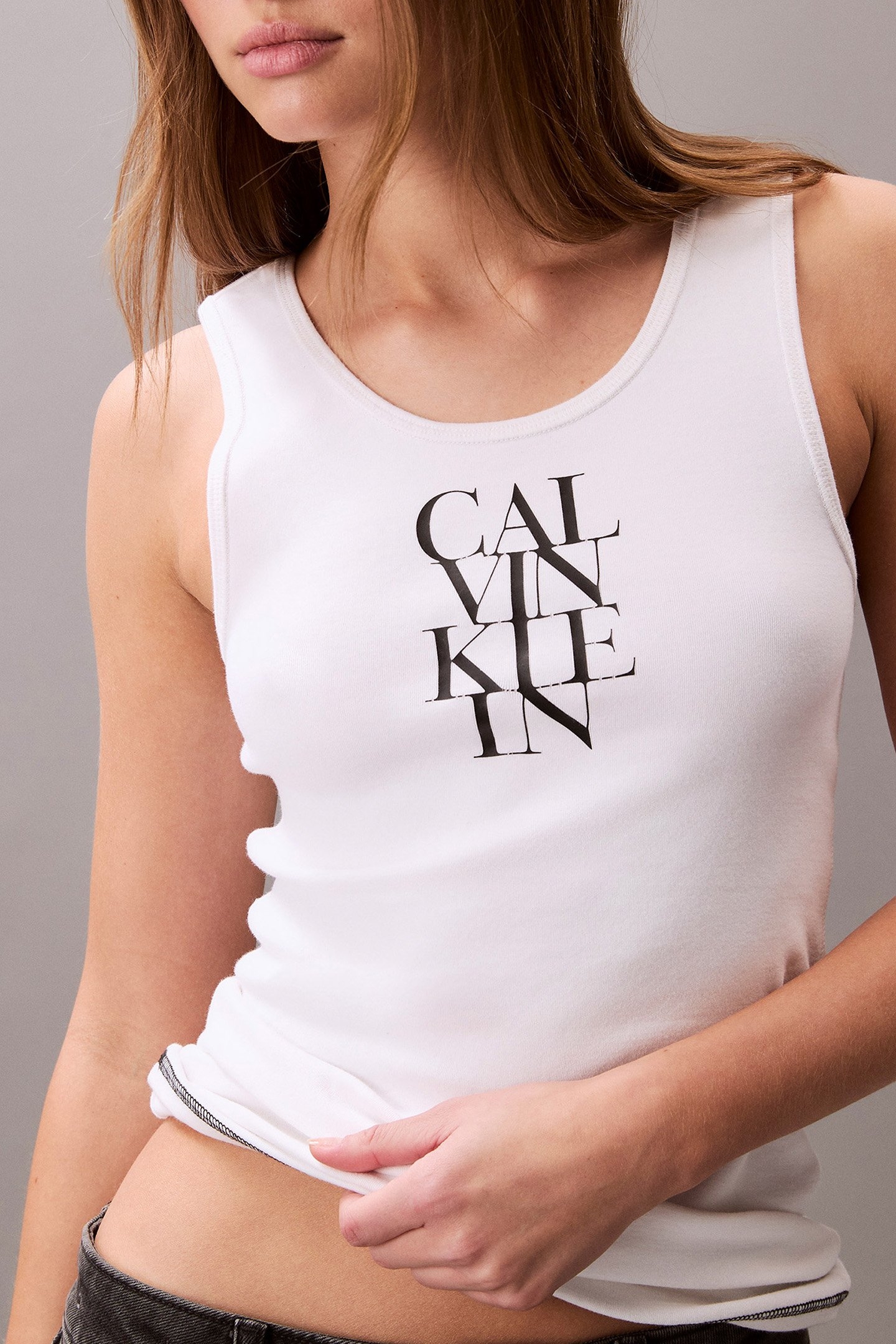 SL COTTON RIB SOLID SLIM FIT TANK TOP - WHITE 4