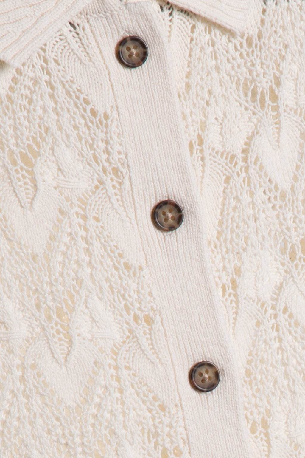 CROCHET KNIT POLO IVORY 4