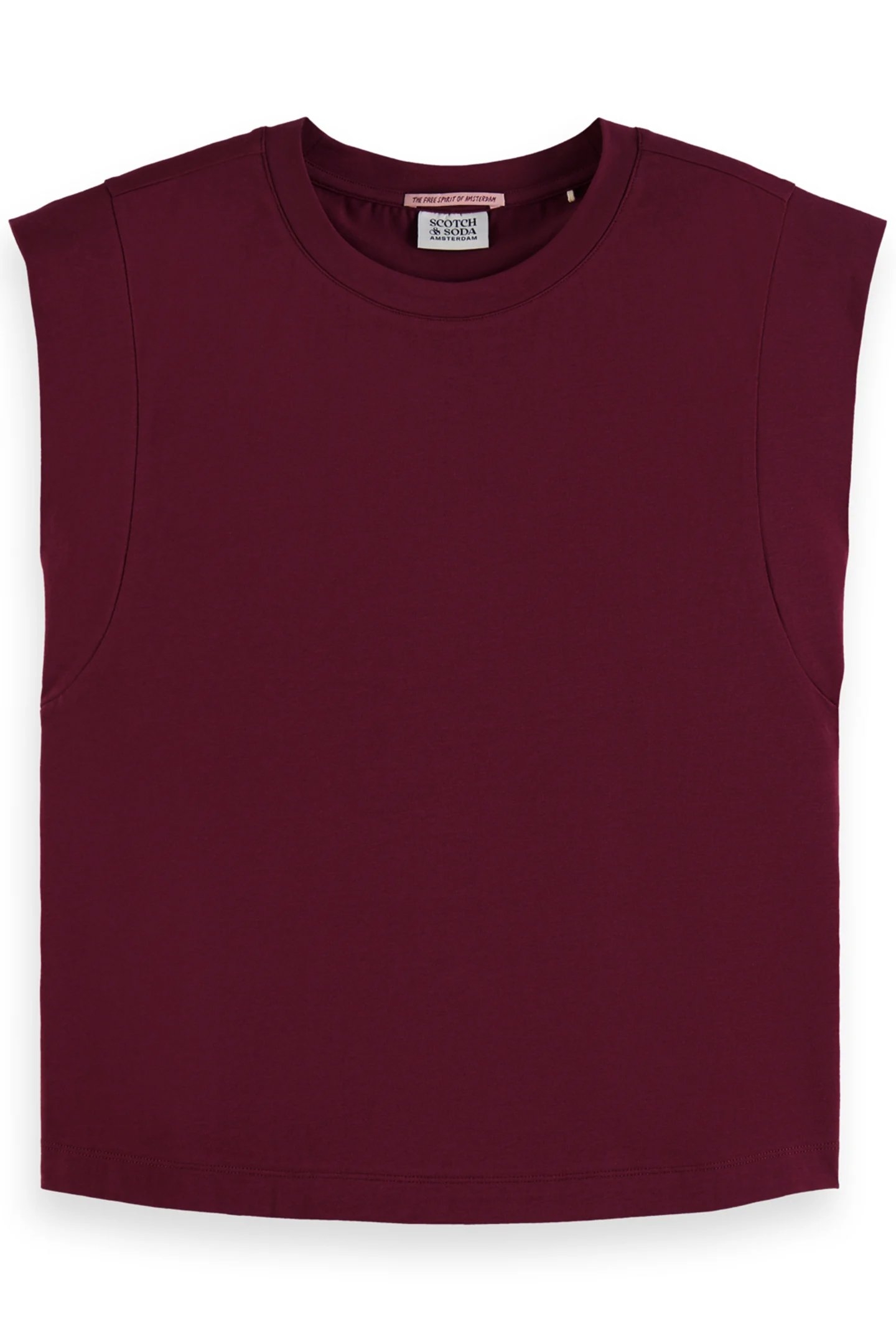MERCERISED T-SHIRT WITH SHOULDER DETAIL BORDEAUX 1