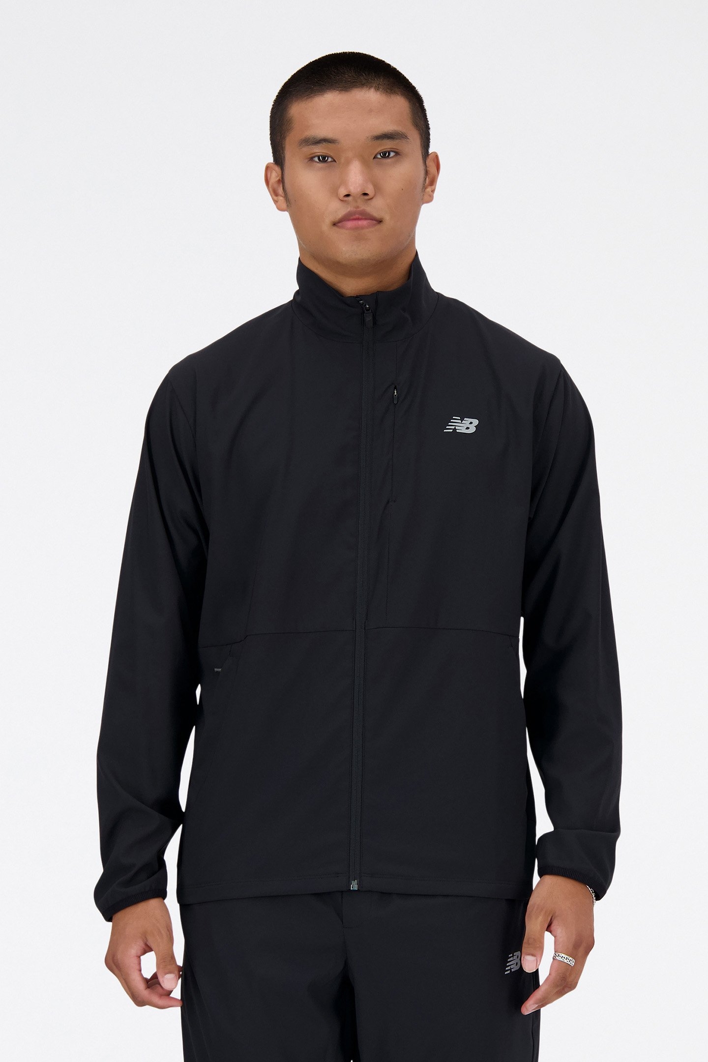 STRETCH WOVEN JACKET IN BLACK 1