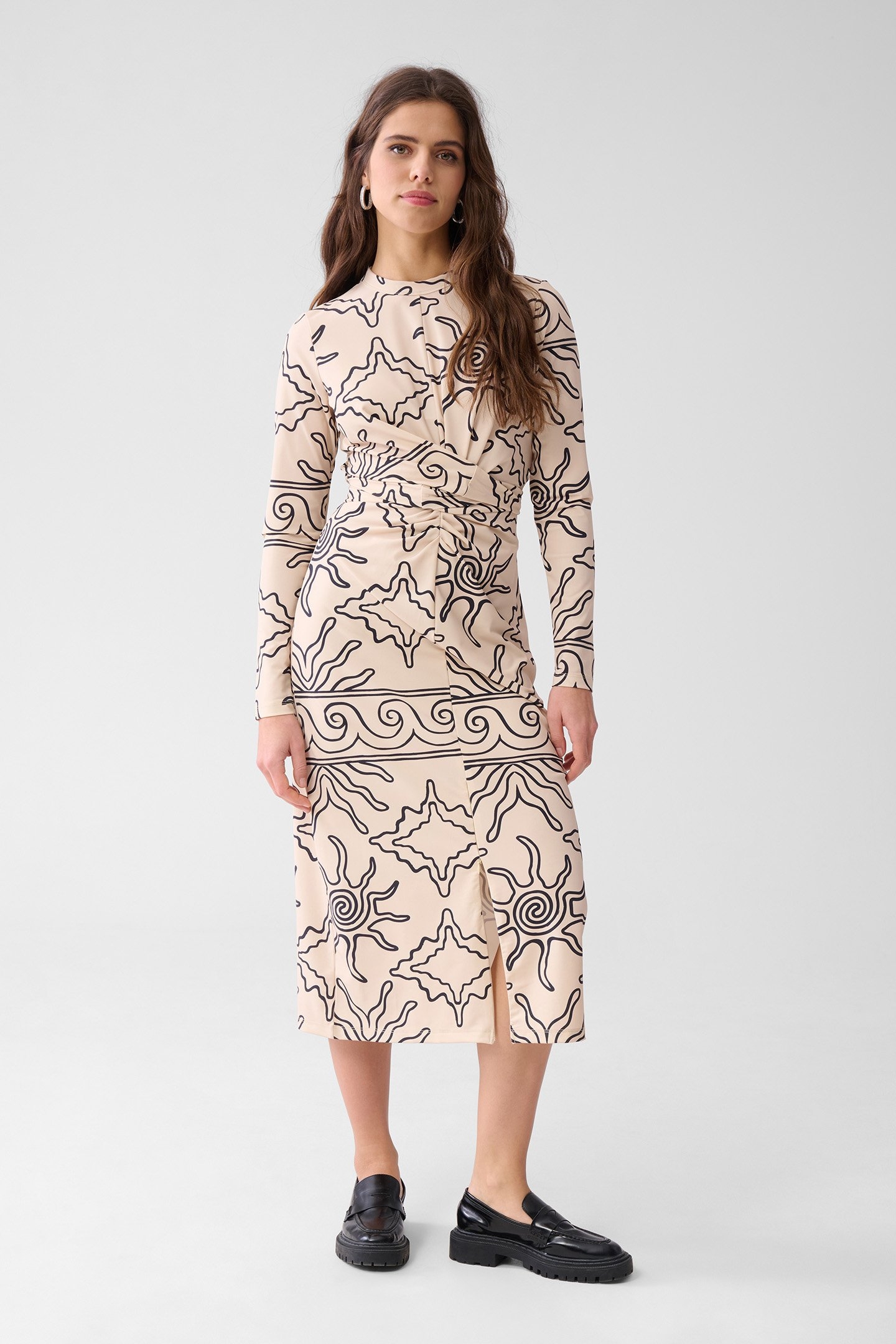 LA-SBPRINTED TRAVEL DRESS BLACK/WHITE 1