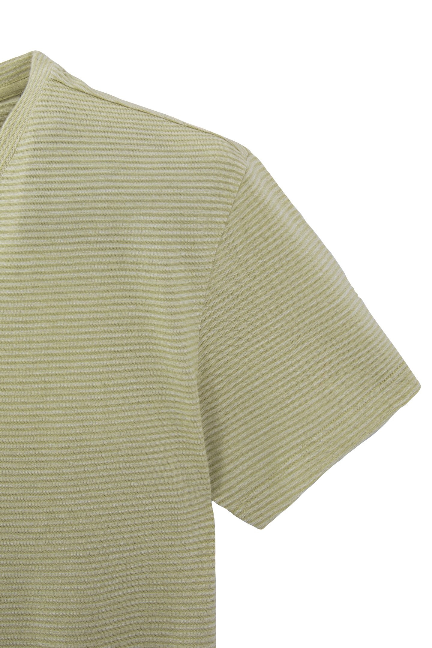 PISTACHIO ORGANIC COTTON THIN STRIPED T-SHIRT 7