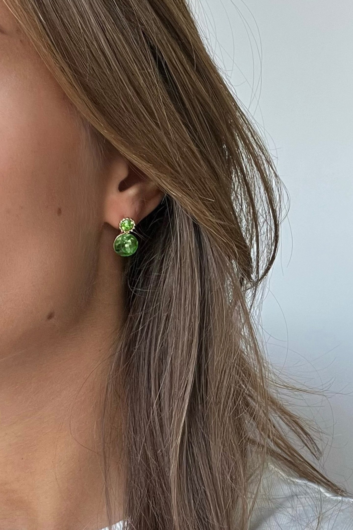 OPHELIA EARPINS GREEN 2