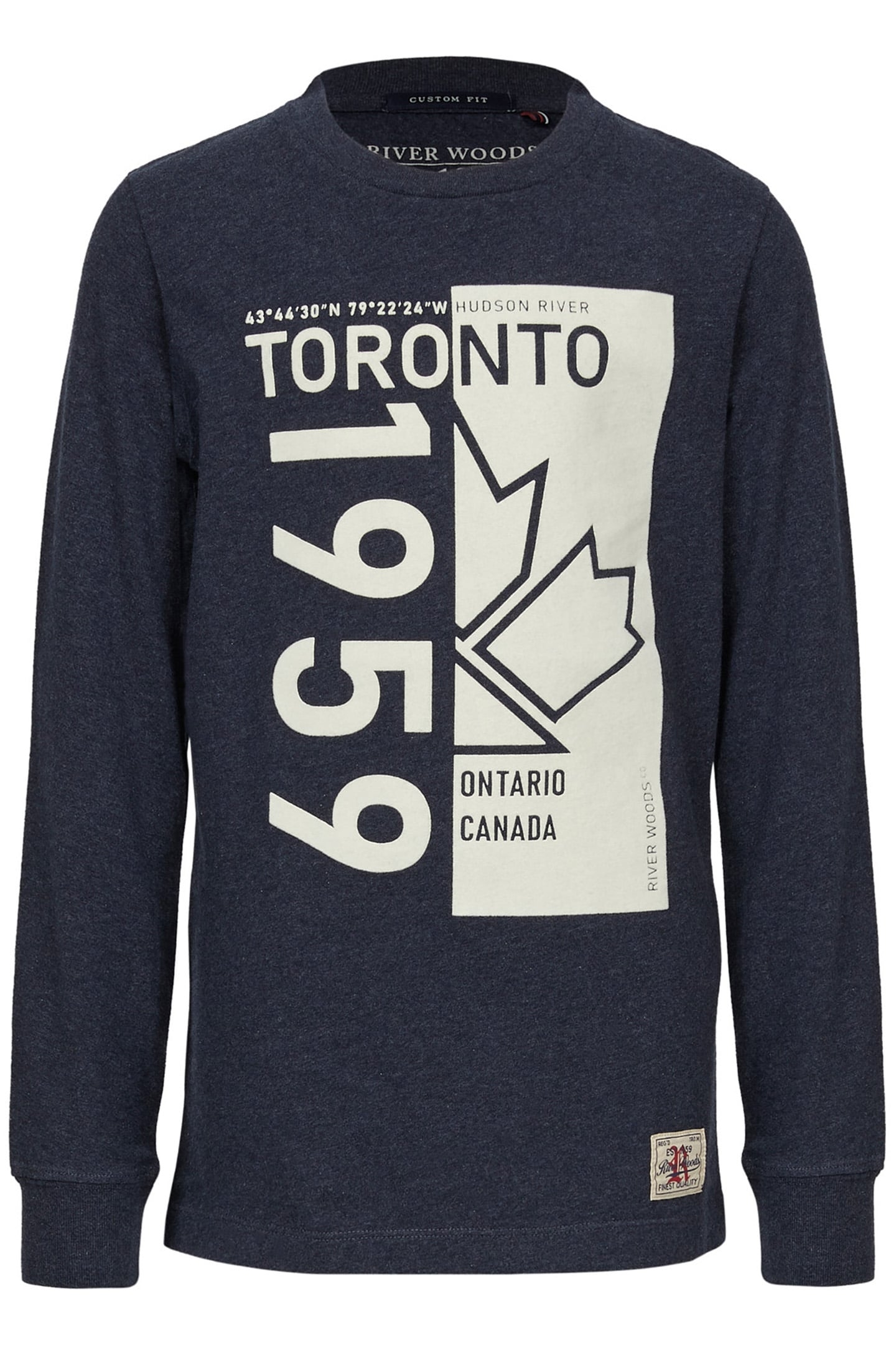 CUSTOM FIT ROUND NECK T-SHIRT IN BLUE 1