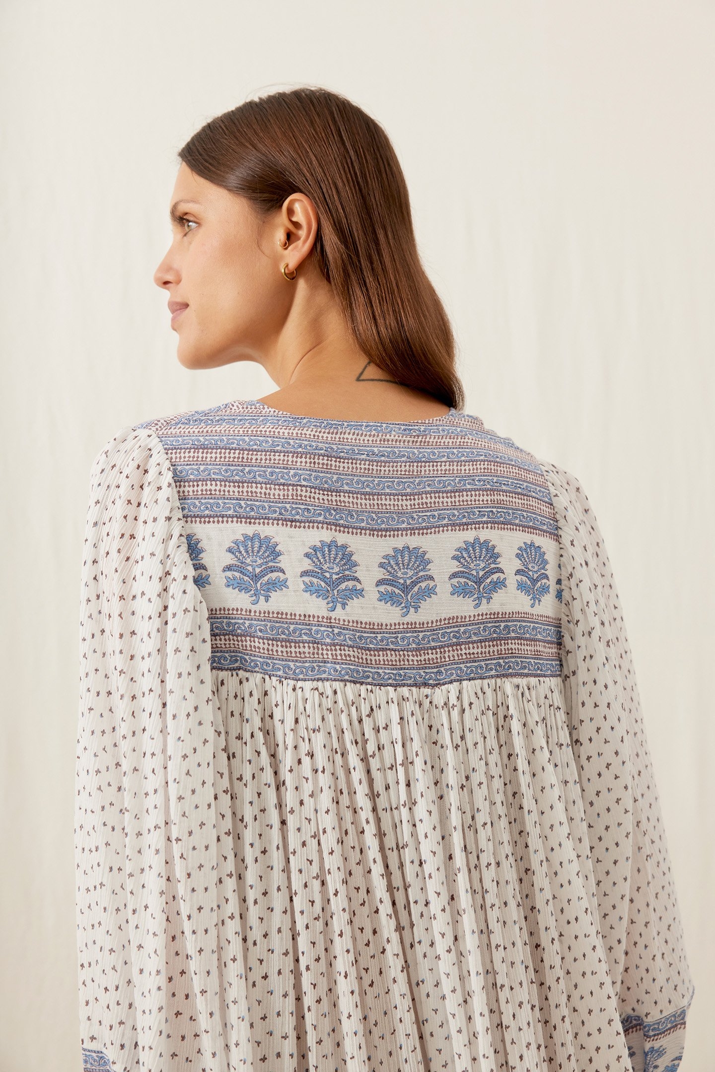 DRESS GYPSE WHITE CORNFLOWER 4