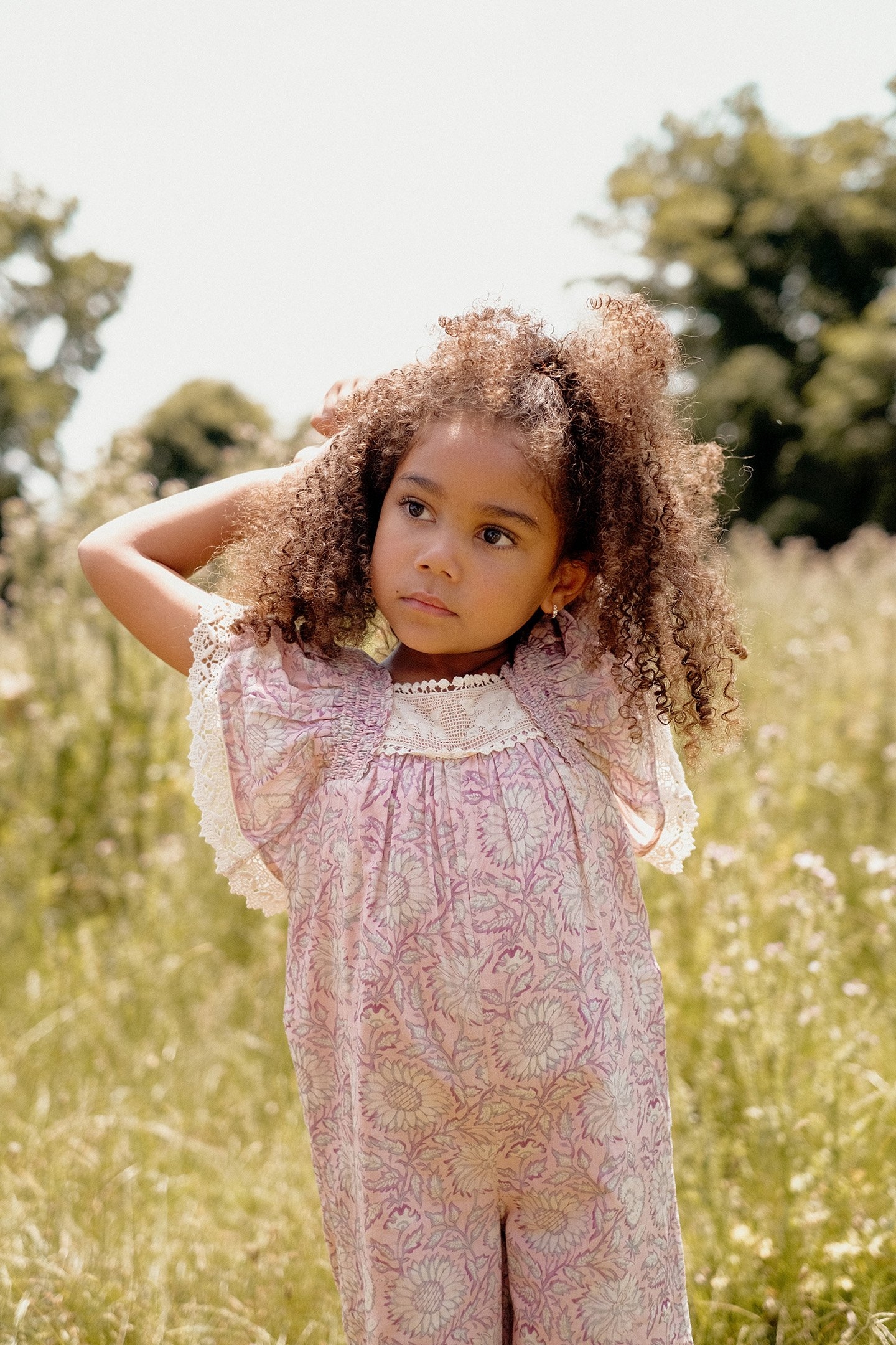 OVERALLS IRENE PINK DAISY GARDEN 6